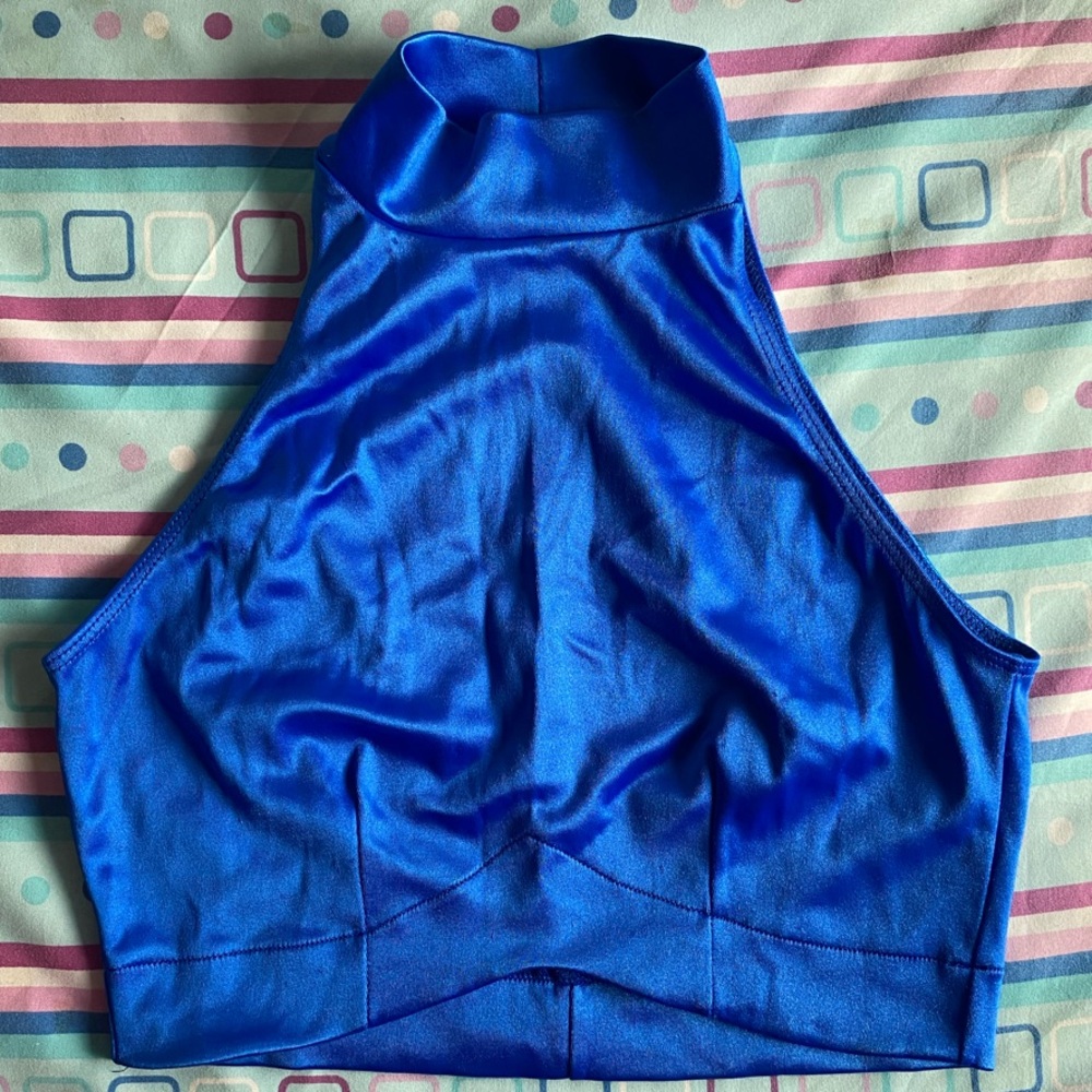 Fredericks of Hollywood Blue Sleeveless High Neck Top